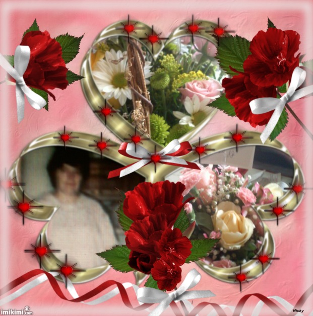 mom and flowers